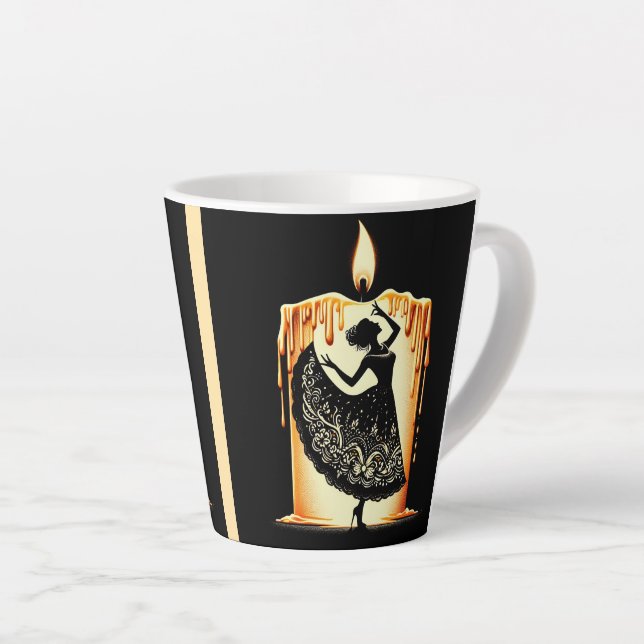 Taza De Café Latte Danzante Flamenco de fusión (Ángulo derecho)