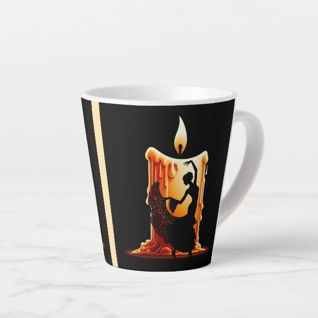 Taza De Café Latte Danzante Flamenco de fusión (Ángulo derecho)
