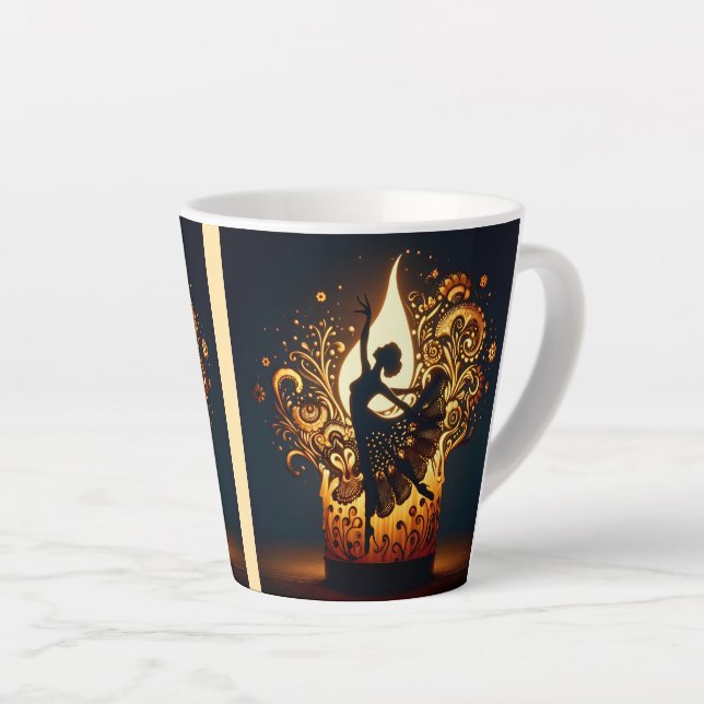 Taza De Café Latte Danzante Flamenco de fusión (Ángulo derecho)