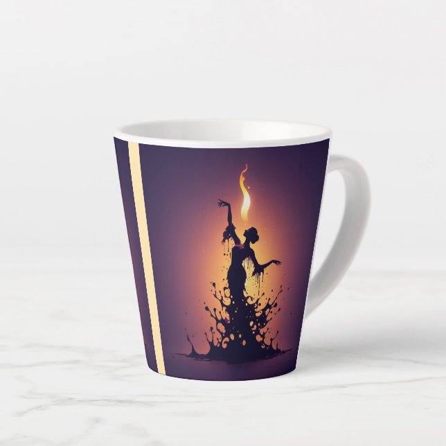 Taza De Café Latte Danzante Flamenco de fusión (Ángulo derecho)