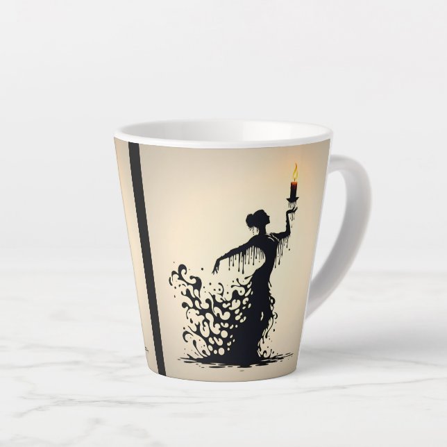 Taza De Café Latte Danzante Flamenco de fusión (Ángulo derecho)
