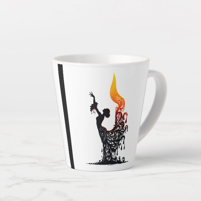 Taza De Café Latte Danzante Flamenco de fusión (Ángulo derecho)