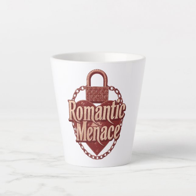 Taza De Café Latte Dark Love Quote with Chains and Heart (Anverso)