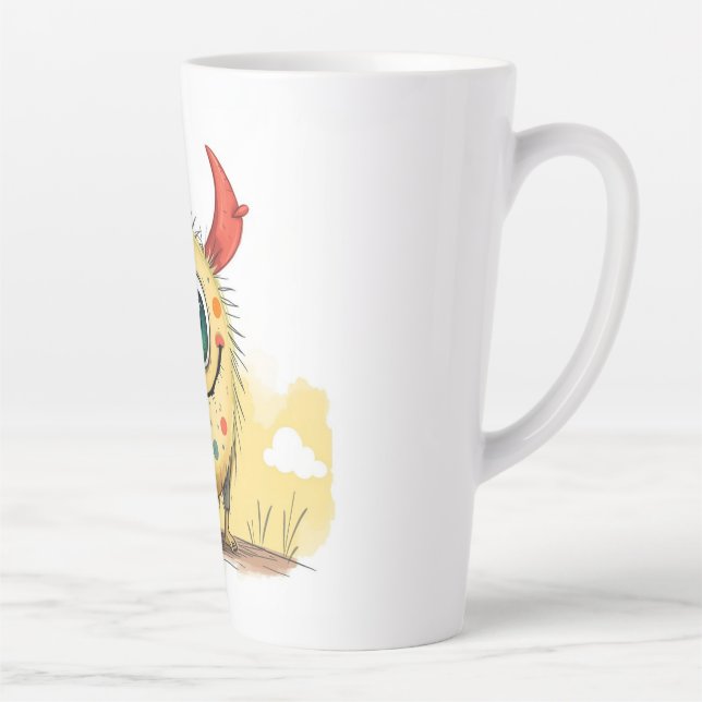 Taza De Café Latte „Das fröhliche Punkti-Monster“   (Derecha)