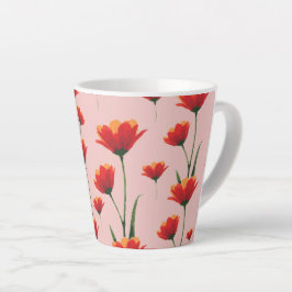 Taza De Café Latte Dawnfire Poppies
