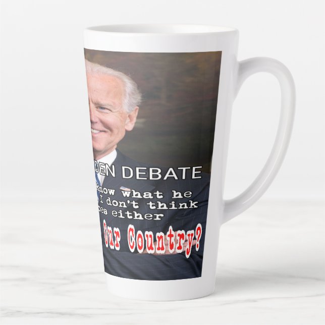 Taza De Café Latte Debate sobre Trump y Biden (Derecha)
