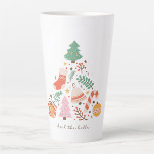 Taza De Café Latte Deck The Halls Christmas Tree