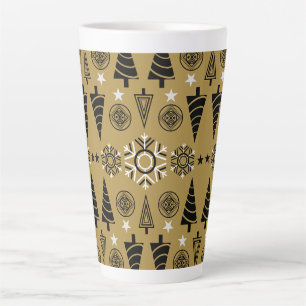 Taza De Café Latte Decoración Art Nouveau Navidad