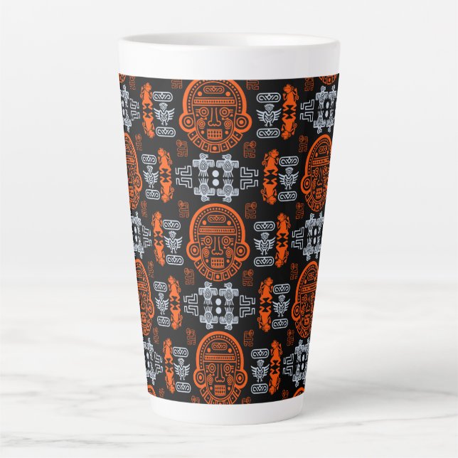 Taza De Café Latte decoración de hogar azteca inca (Anverso)