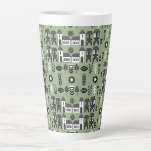 Taza De Café Latte Decoración de Hogar Escandinavo Verde Salvia