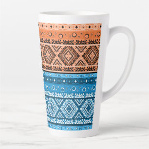 Taza De Café Latte Decoración moderna abstracta ornamental parche geo