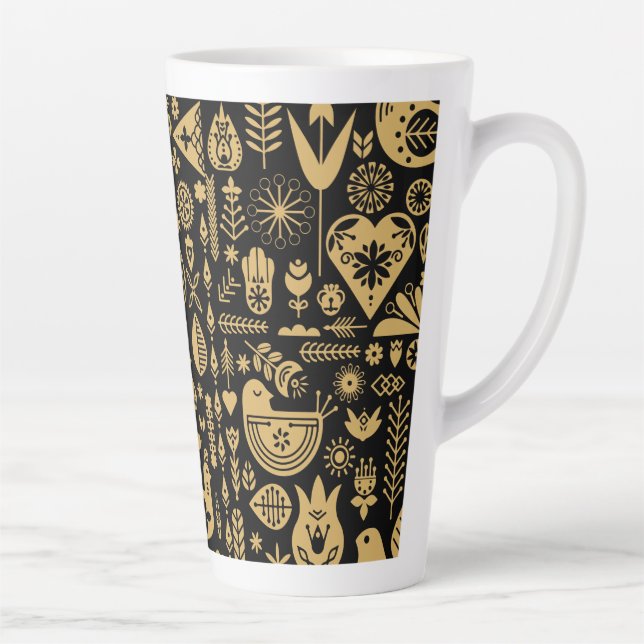 Taza De Café Latte Decoraciones navideñas nórdicas escandinavas (Derecha)