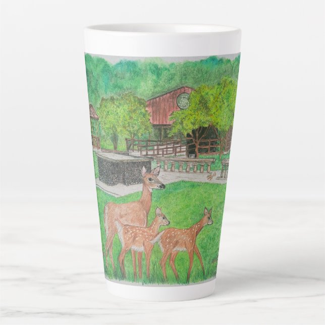 Taza De Café Latte Deer en Humiston Woods (Anverso)