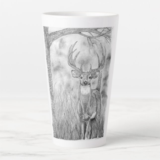Taza De Café Latte Deer en Woods Latte Mug (Anverso)