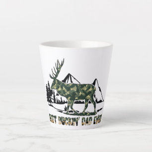 Taza De Café Latte Deer Hunter   Pun   Mejor Papá Nunca   Camuflaje