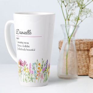 Taza De Café Latte Definición de nombre de flor silvestre Flor silves