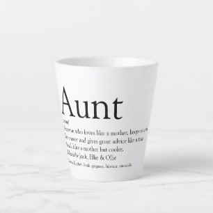 Taza De Café Latte Definición de Tía Diciendo Blanco y Negro