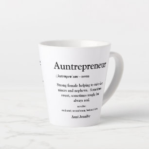 Taza De Café Latte Definición de tipografía de tía mejor tía de t