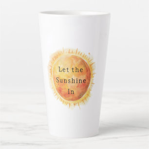 Taza De Café Latte Deja Entrar El Sol