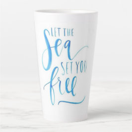 TAZA DE CAFÉ LATTE DEJA QUE EL MAR TE LIBERE