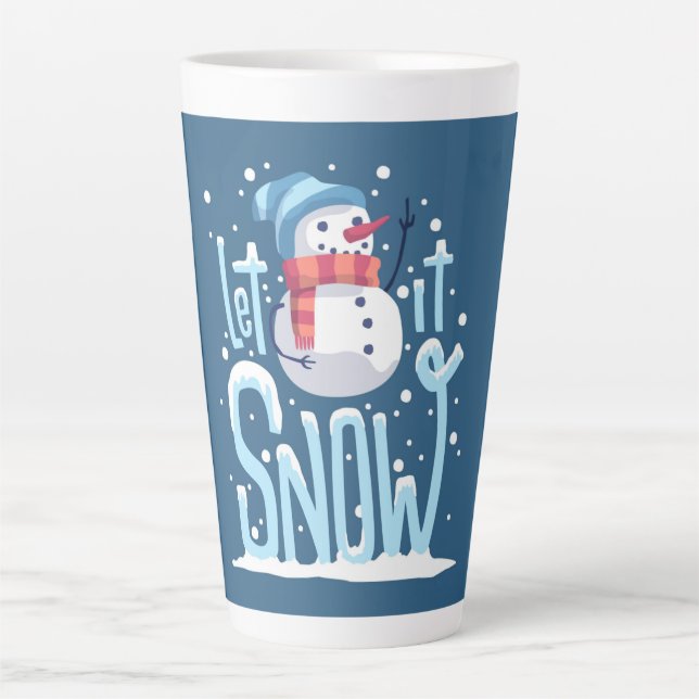 Taza De Café Latte Dejen que Nieve (Anverso)