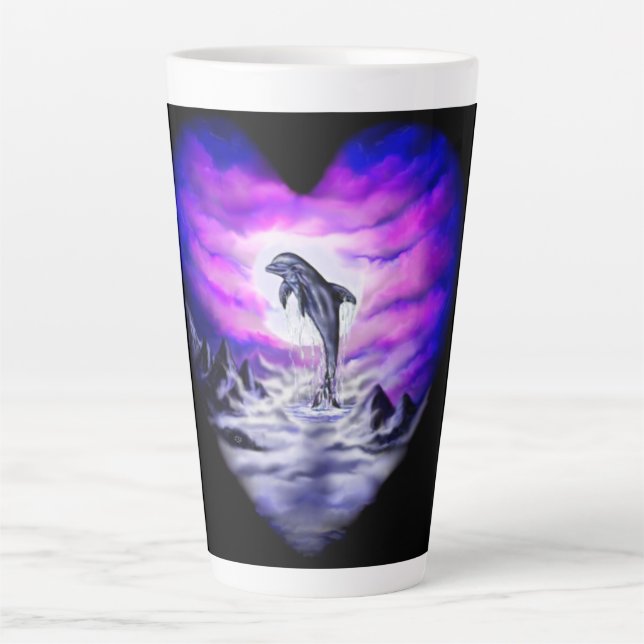 Taza De Café Latte Delfín lúfono (Anverso)
