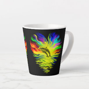 Taza De Café Latte Delfines al sol
