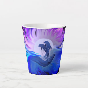 Taza De Café Latte Delfines en la luna