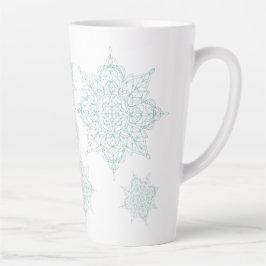 Taza De Café Latte Delicados copos de nieve azul claro