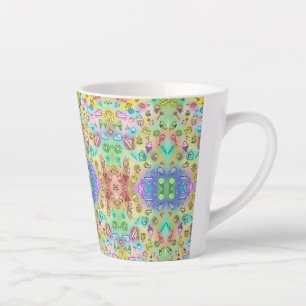 TAZA DE CAFÉ LATTE DELICIOSO PATRÓN DE POSTRES DE VERANO