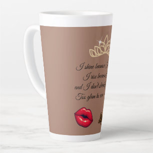 Taza De Café Latte Demasiado Glam para Preocuparse – Frase Chic