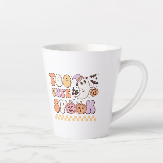 Taza De Café Latte Demasiado lindo para hablar Halloween (Derecha)
