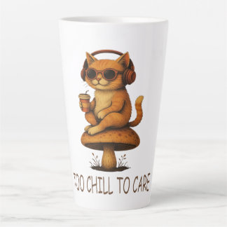 Taza De Café Latte Demasiado malo para preocuparse - Gato bajo-fierro