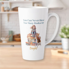 Taza De Café Latte Demasiados libros o remolinos