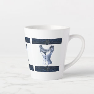 Taza De Café Latte Denim Blue Vintage Bustier