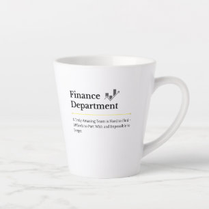 Taza De Café Latte Departamento de Finanzas Coffee Mug