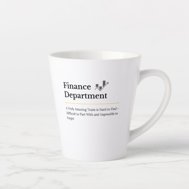 Taza De Café Latte Departamento de Finanzas Coffee Mug (Derecha)