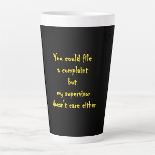 Taza De Café Latte Departamento de Quejas Divertidas Apatía
