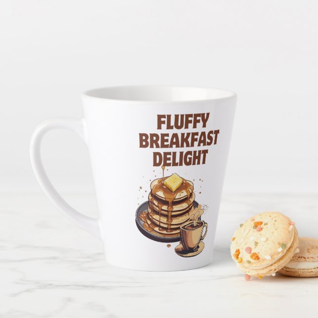 Taza De Café Latte Desayuno Fluffy Pancake Delight (In situ)