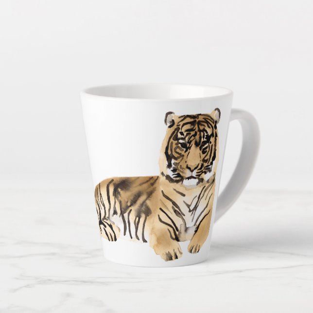 Taza De Café Latte Descanso de tigre de color agua (Ángulo derecho)
