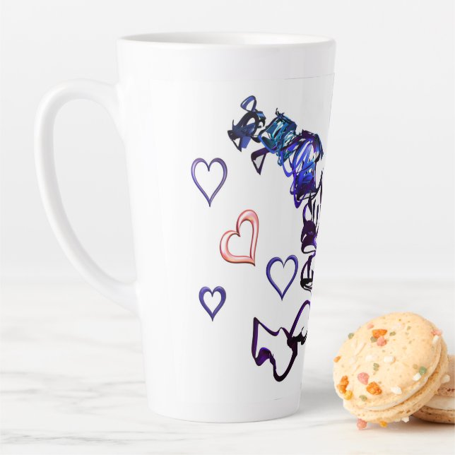 Taza De Café Latte Desencadenar mi corazón latte mug (In situ)