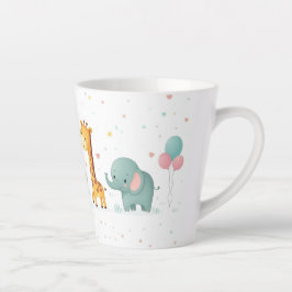 Taza De Café Latte Desfile de animales personalizados en Pastel - Dis