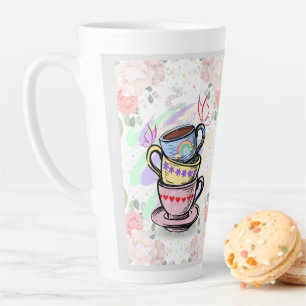 Taza De Café Latte Desfile de primavera - Café apilado/tazas de té Mu
