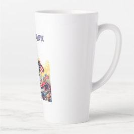 Taza De Café Latte Desfile Patriótico por la Libertad - Vintage 4 de
