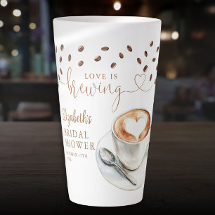 Taza De Café Latte Despedida de Soltera Tema Amor en Infusión