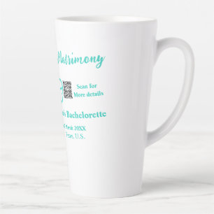 Taza De Café Latte Despedida de soltera Turquoise Margs & Matrimony 