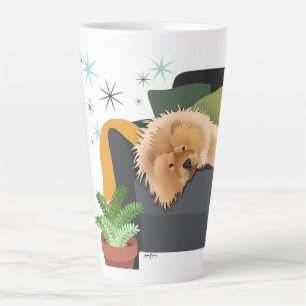 Taza De Café Latte DESPIERTO TEMPRANO - CHOW latte mug