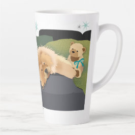 Taza De Café Latte DESPIERTO TEMPRANO - CHOW latte mug