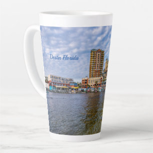 Taza De Café Latte Destin Harbour Boardwalk Latte Mug