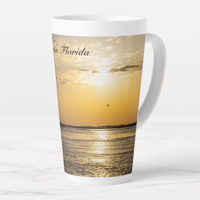 Taza De Café Latte Destin Sunset And Helicopters Latte Mug (Ángulo derecho)